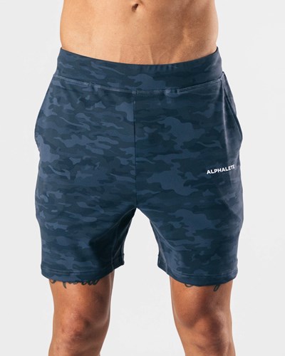 Alphalete 4-Way Stretch 6" Corta Azul Marino Oscuro Camuflaje | HPCZIO672