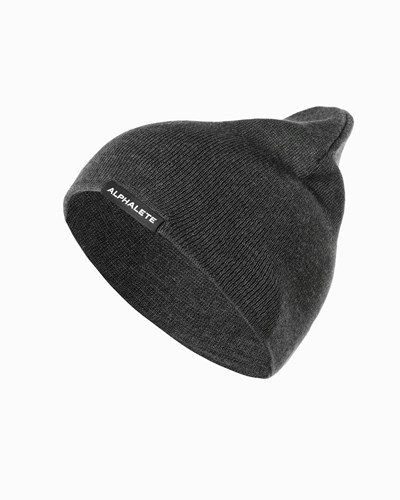 Alphalete Algodon Knit Beanie Charcoal | UNFOSX054