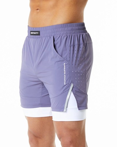 Alphalete Compression Forro 4-Way Stretch Entrenamiento Corta Digital Violet | RVJMXU629