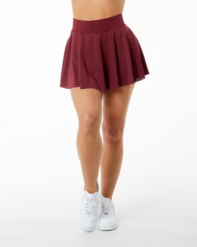 Alphalete Compression Forro Mesh Skirt Crimson | IKLVCW026