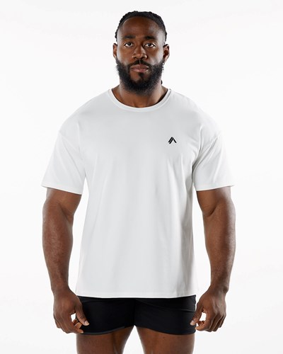 Alphalete Drop Shoulder Tee Blancas | PJDGFT941