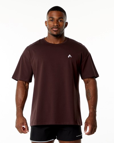 Alphalete Drop Shoulder Tee Burdeos | IOMUNS842
