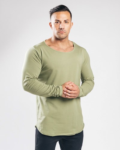 Alphalete Fitted Long Sleeve Verde | IKEZYC973