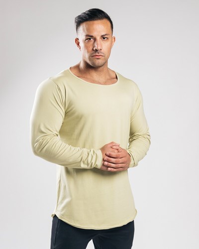 Alphalete Fitted Long Sleeve Verde Oliva Claro | VZYLUE153