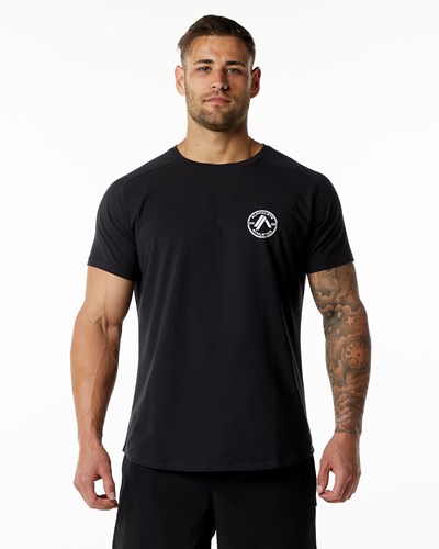 Alphalete Fitted Performance Corta Sleeve Negras | BXRLSM638