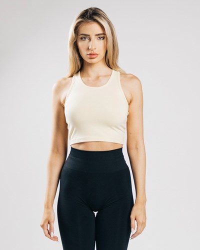 Alphalete Fitted Performance Crop Tank Sea Salt | NWMLHF921