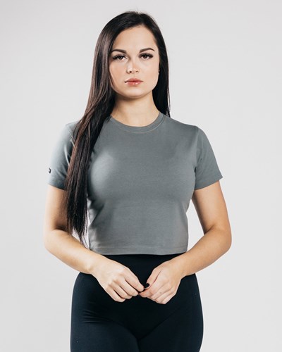 Alphalete Fitted Performance Crop Top Concrete | XEWKAP210