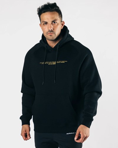 Alphalete Fitted Performance Hoodie Negras Doradas | MOHQCW594