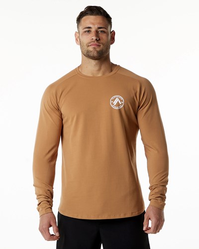 Alphalete Fitted Performance Long Sleeve Rust | ECBFDZ764