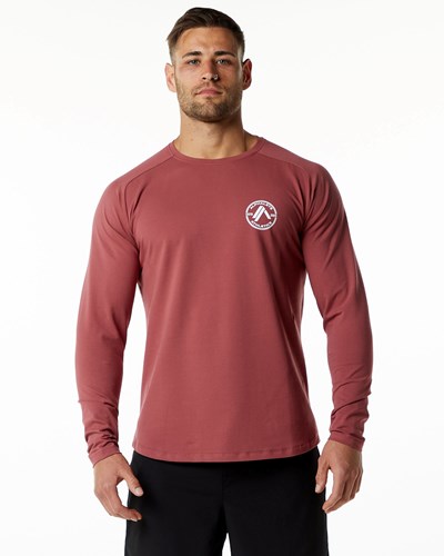 Alphalete Fitted Performance Long Sleeve Gingerbread | FTQDYL157