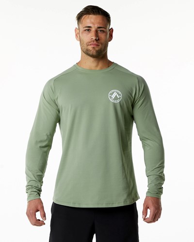 Alphalete Fitted Performance Long Sleeve Sage | MGVRZX369