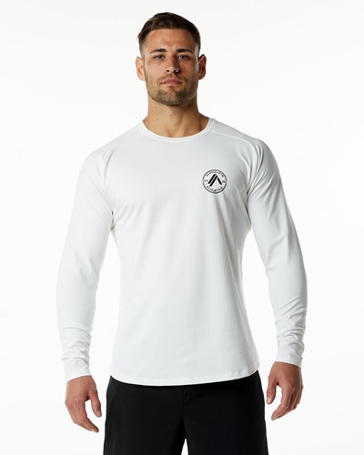 Alphalete Fitted Performance Long Sleeve Blancas | UOCWBA925