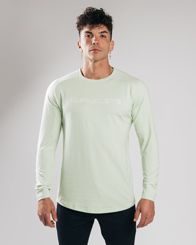 Alphalete Fitted Performance Long Sleeve Frozen Spring | UZOTNW437