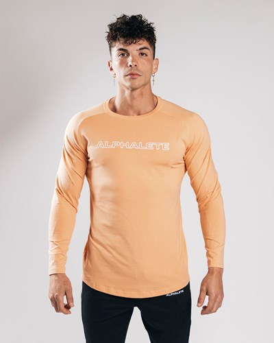 Alphalete Fitted Performance Long Sleeve Naranjas | XJTRNF041