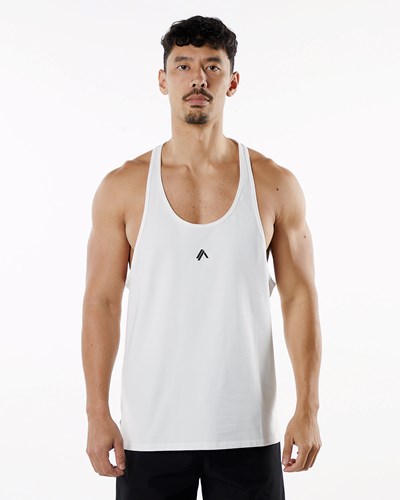 Alphalete Fitted Performance Stringer Blancas | LNIOSW238