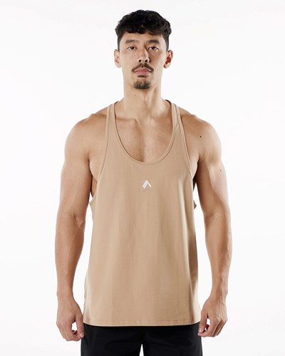 Alphalete Fitted Performance Stringer Taupe | MAUCEY861