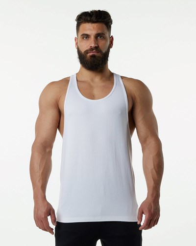 Alphalete Fitted Premium Stringer Blancas | YRCKSQ913