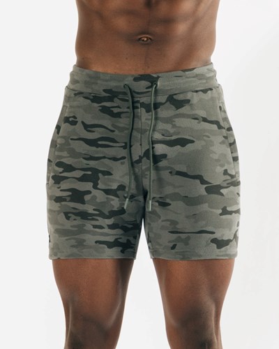 Alphalete Fitted Single-Brushed 7" Corta Camuflaje | QPXNTW470