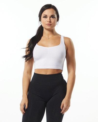 Alphalete Fitted Square Neck Tank Blancas | VXWPER409