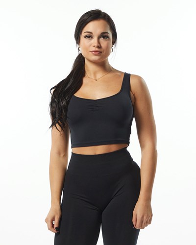 Alphalete Fitted Square Neck Tank Negras | PTOWMC269