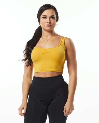 Alphalete Fitted Square Neck Tank Sunflower | XZWIRV079