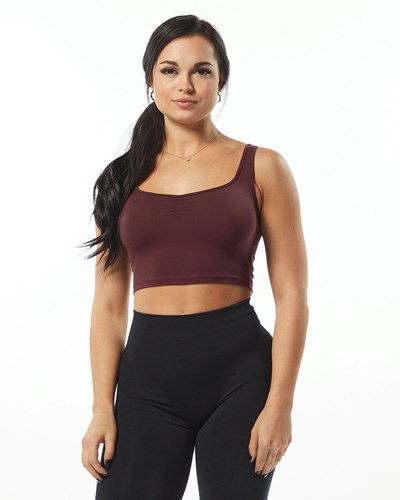 Alphalete Fitted Square Neck Tank Wine | QRGDNB051