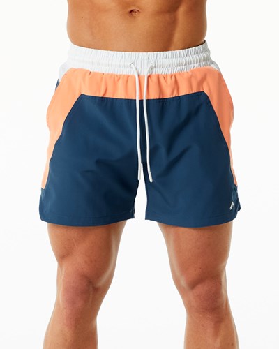Alphalete Forro Swim Trunk Naranjas Azules | IWFXTG982