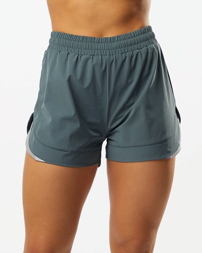 Alphalete Forro Woven 4-Way Stretch Corta Gris | BDACKT415