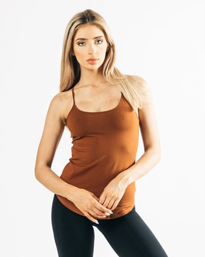 Alphalete Full-Length Premium Tank Mahogany | TUCLBJ059