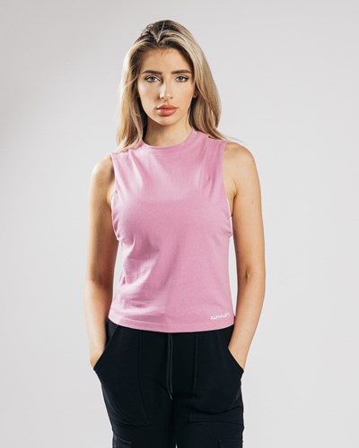 Alphalete Heavy Algodon Cutoff Rosas | SCFIHK459