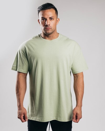 Alphalete Heavy Algodon Dropped Shoulder Tee Matcha | VZABMU728