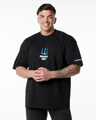 Alphalete Heavyweight Oversized Tee Negras | GBORWK290