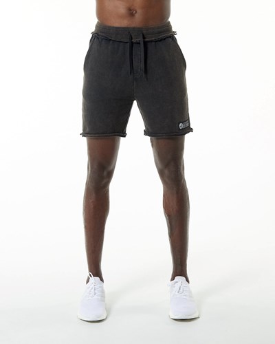 Alphalete Heavyweight Washed Terry Corta Onyx | MLQNEB402