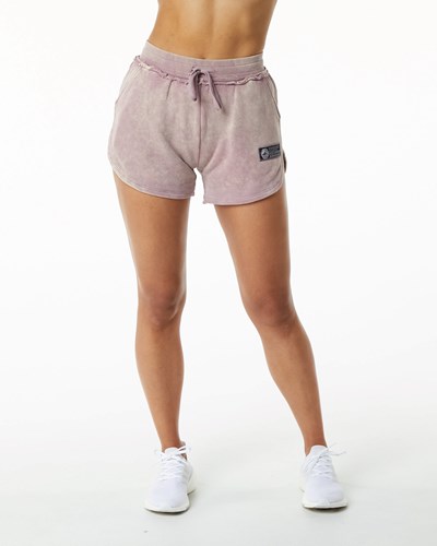 Alphalete Heavyweight Washed Terry Corta Rosas | ZDVTFG587