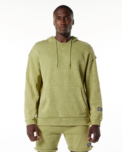 Alphalete Heavyweight Washed Terry Hoodie Verde | FRSEJL956