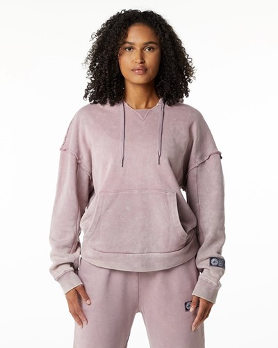 Alphalete Heavyweight Washed Terry Hoodie Rosas | POBAWM169