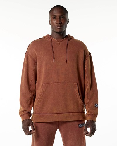 Alphalete Heavyweight Washed Terry Hoodie Bloodstone | UYXRQE745