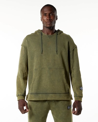 Alphalete Heavyweight Washed Terry Hoodie Verde | VFWUTE647