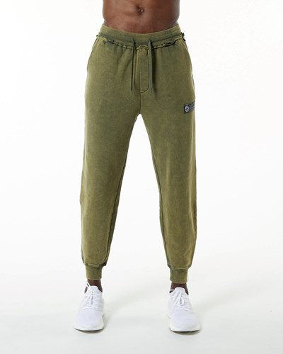 Alphalete Heavyweight Washed Terry Jogger Verde | GITSYJ147