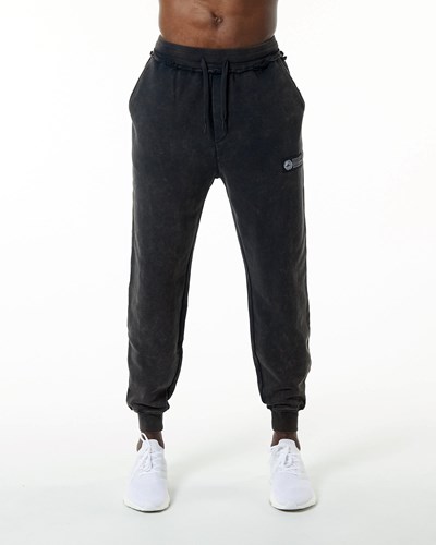 Alphalete Heavyweight Washed Terry Jogger Onyx | HASIYK310
