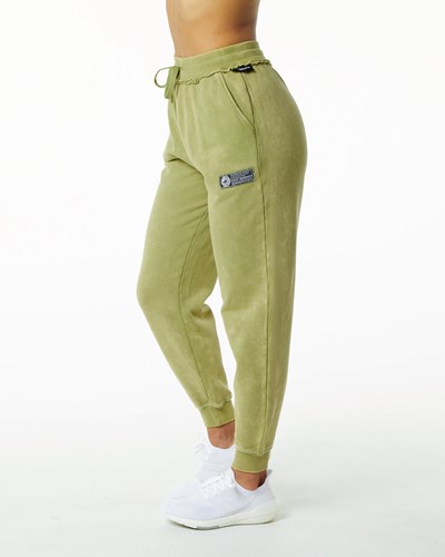 Alphalete Heavyweight Washed Terry Jogger Verde | KEYZRT051