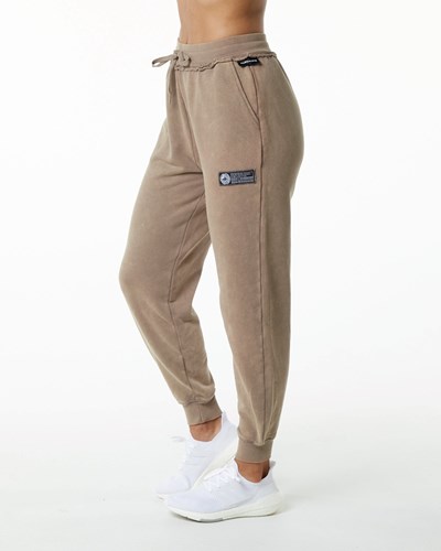 Alphalete Heavyweight Washed Terry Jogger Smokey Quartz | LVKWMZ425