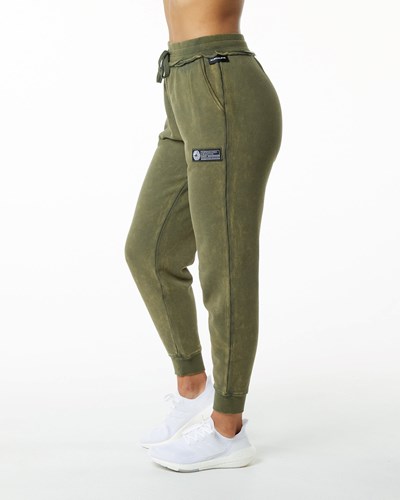 Alphalete Heavyweight Washed Terry Jogger Verde | PHXJTA954