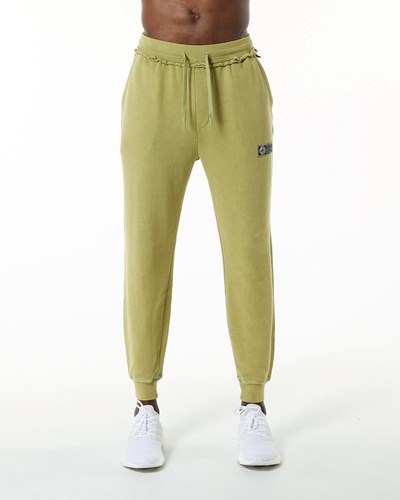 Alphalete Heavyweight Washed Terry Jogger Verde | XROGLF719