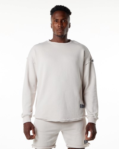 Alphalete Heavyweight Washed Terry Pullover Moonstone | FJYZSX302