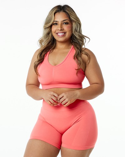 Alphalete High-Impact Seamless Sports Bra Rosas | HYXTBJ958