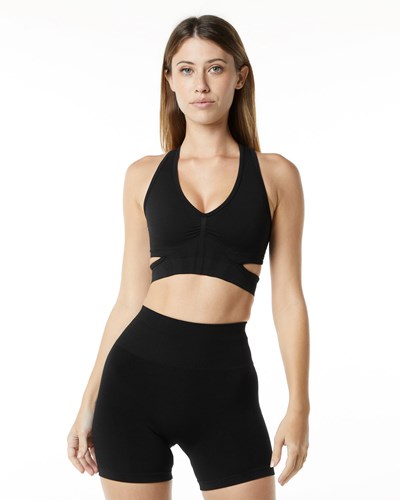 Alphalete High-Impact Seamless Sports Bra Negras | INGCZU906