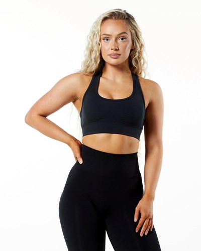 Alphalete High-Impact Seamless Sports Bra Negras | KGTNAP619