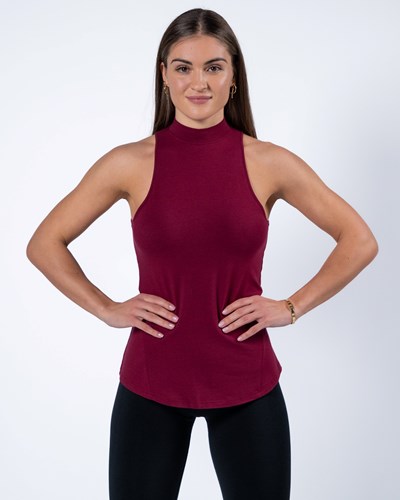 Alphalete High-Neck Premium Tank Rojas | JCOAPD789