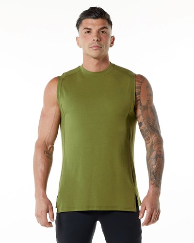 Alphalete High-Neck Premium Tank Verde | QFYZND609